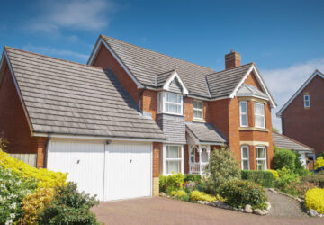 Large new build detached house with double white painted garages