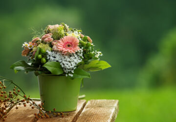 Flower bouquet with gerbera flowers