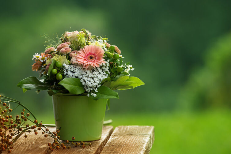 Flower bouquet with gerbera flowers