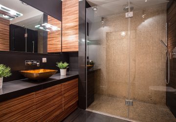 Stylish dark shower room