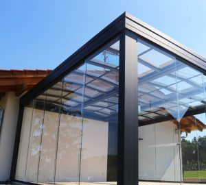 Conservatory with glass roof