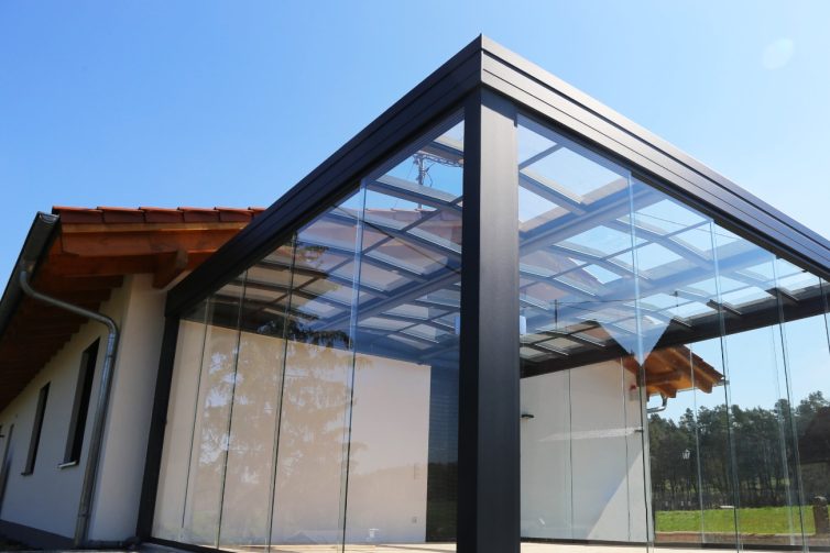 Conservatory with glass roof