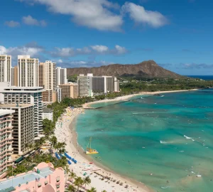 Waikiki beach, Honolulu, Oahu, Hawaii.