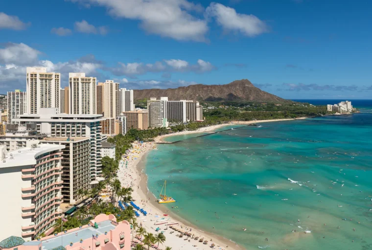 Waikiki beach, Honolulu, Oahu, Hawaii.