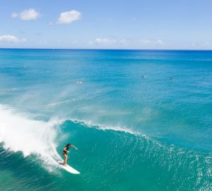 Surfing a big wave