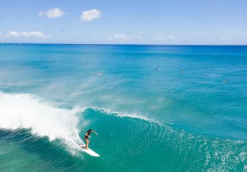 Surfing a big wave