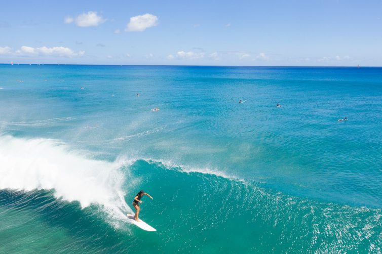 Surfing a big wave